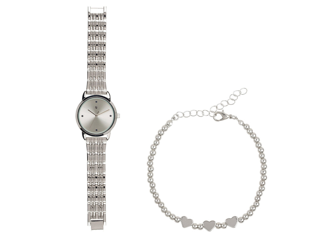 AURIOL Uhren- und Schmuckset mit silbernem Armband