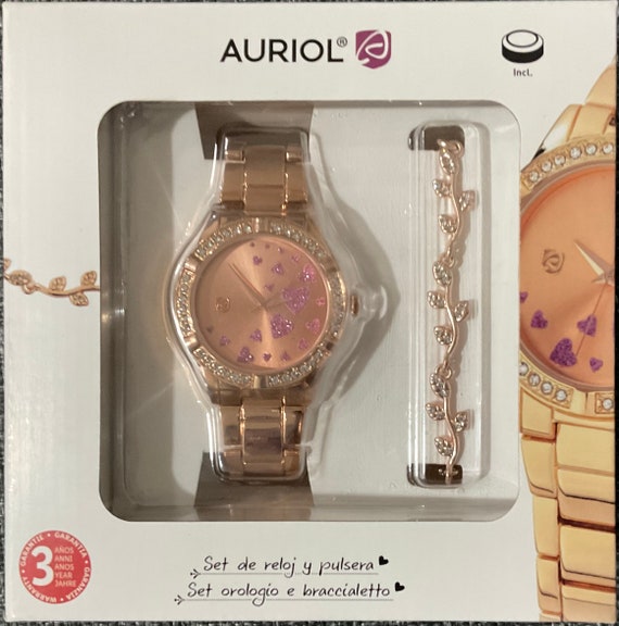 AURIOL Uhren- und Schmuckset mit silbernem Armband